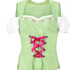 Blusa bavarese verde e rosa da donna
