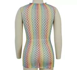 Body a rete multicolore da donna