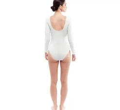 Body bianco a maniche lunghe o maglia da donna
