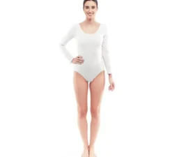 Body bianco a maniche lunghe o maglia da donna