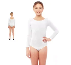 Body bianco a maniche lunghe o maglia per ragazza