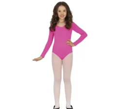 Body fucsia a maniche lunghe o maglia per bambini