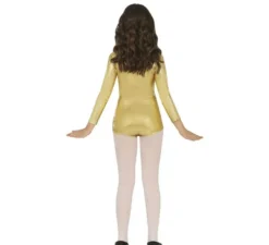 Body o body color oro metallizzato a maniche lunghe per bambini