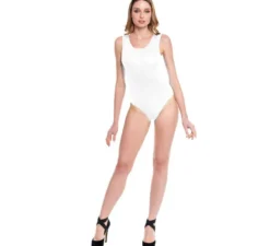 Body o body con spalline larghe bianche da donna
