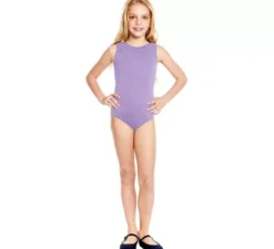 Body o body con spalline larghe lilla per bambina