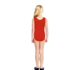 Body o body con spalline larghe rosse per bambina