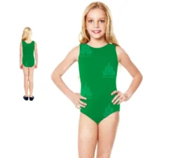 Body o body con spalline larghe verdi per bambina