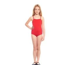 Body o body lavorato a maglia con spalline rosse per ragazza