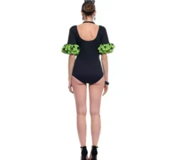 Body o body Sevillana con Lunar Ruffle nero e verde da donna