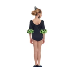 Body o body Sevillana con Lunar Ruffle nero e verde per ragazza