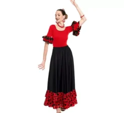 Body o body Sevillana con volant Lunar rosso da donna