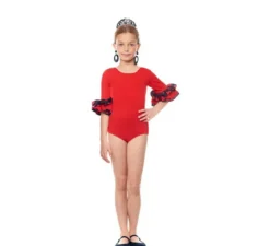 Body o body Sevillana con volant Lunar rosso per ragazza