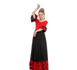 Body o body Sevillana con volant Lunar rosso per ragazza