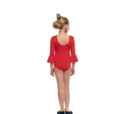 Body o body Sevillana in lycra con volant rosso per bambina