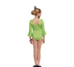 Body o body Sevillana in lycra con volant verde per bambina