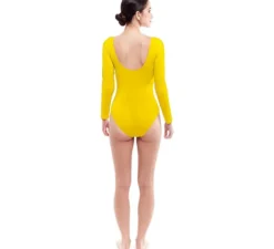 Body o maglia gialla a maniche lunghe da donna