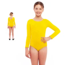 Body o maglia gialla a maniche lunghe per ragazza