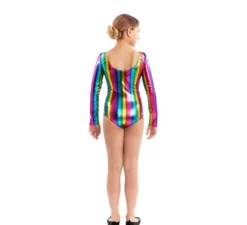 Body o maglia in metallo multicolor a maniche lunghe per bambina