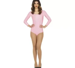 Body o maglia rosa a maniche lunghe da donna