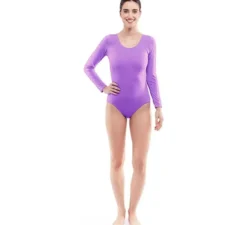 Body o maglia viola a maniche lunghe da donna