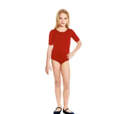 Body rosso a maniche corte o maglia per ragazza