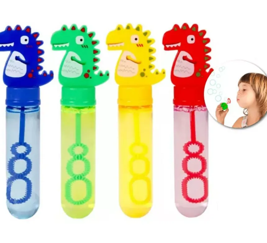 Bolla di sapone a forma di dinosauro in colori assortiti