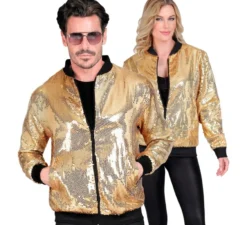 Bomber Fiesta color oro con paillettes per adulto