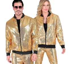 Bomber Fiesta color oro con paillettes per adulto