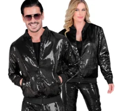 Bomber Fiesta nero con paillettes per adulto