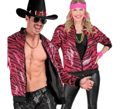 Bomber moda per adulto con stampa animalier a righe fucsia