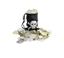 Borsa del tesoro dei pirati con monete