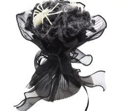Bouquet di rose nere con ragnatele e ragni