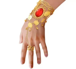 Bracciale Arabo Pietra rossa con anello