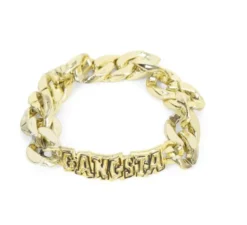 Bracciale Gangsta in oro 14x1,5 cm