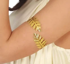 Bracciale romano metallico foglie d'oro