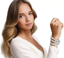 Bracciale scheletro in metallo argentato