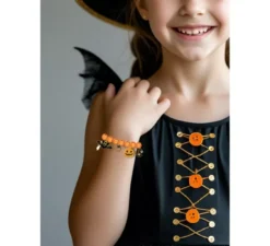 Braccialetto arancione con figura di Halloween