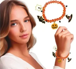 Braccialetto arancione con figura di Halloween