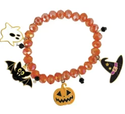 Braccialetto arancione con figura di Halloween