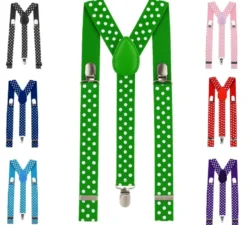 Bretelle con pois bianchi per adulti in diversi colori