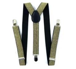 Bretelle oro e nere con ganci argento