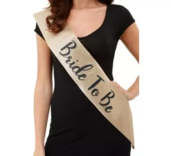 Bride To Be Gold & Black Deluxe Glitter Sash
