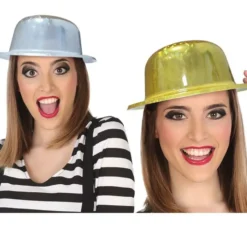 Brillante cappello a bombetta in 2 colori assortiti