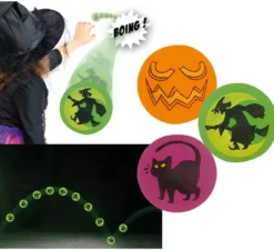 Busta da 3 Palline di Gomma Halloween Assortite 4,5 cm