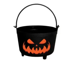 Calderone di zucca nera malvagia 24x23x15 cm