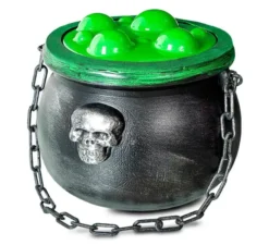 Calderone simulato della pozione verde della strega 20x17x36 cm