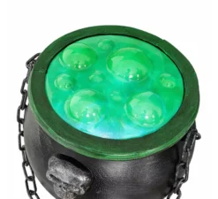 Calderone simulato della pozione verde della strega 20x17x36 cm