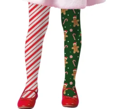 Calze di Natale per bambini con doppia stampa a righe e biscotti