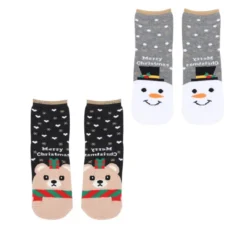 Calzini natalizi con pupazzo di neve e orso taglia 28-35 in modelli assortiti per bambini