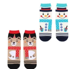 Calzini natalizi Orsetto e Pupazzo di neve Taglia 28-35 in modelli assortiti per bambini